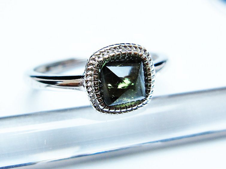 モルダバイト 指輪 (13号) [t526-1370] 3枚目