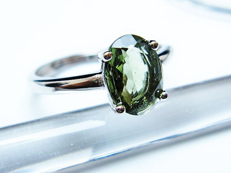 モルダバイト 指輪 (12号) [t526-1447] 3枚目