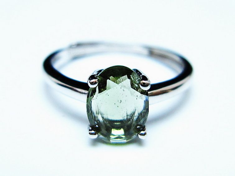 モルダバイト 指輪 (14号) [t526-1449] 1枚目