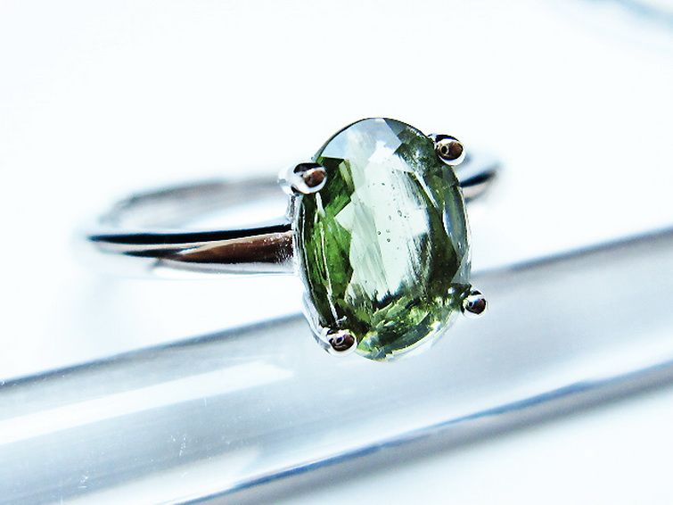 モルダバイト 指輪 (14号) [t526-1449] 3枚目