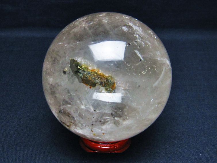 ライトニング水晶 丸玉 78mm [T529-5581] 3枚目