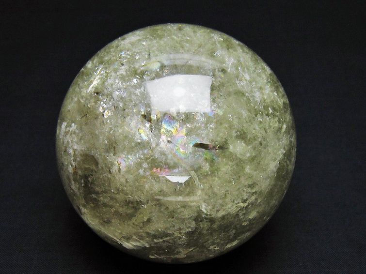 虹入り シトリン水晶 丸玉 73mm [t529-5718] 1枚目