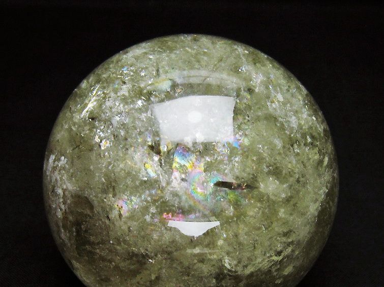 虹入り シトリン水晶 丸玉 73mm [t529-5718] 2枚目