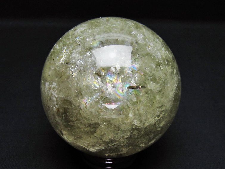 虹入り シトリン水晶 丸玉 73mm [t529-5718] 3枚目