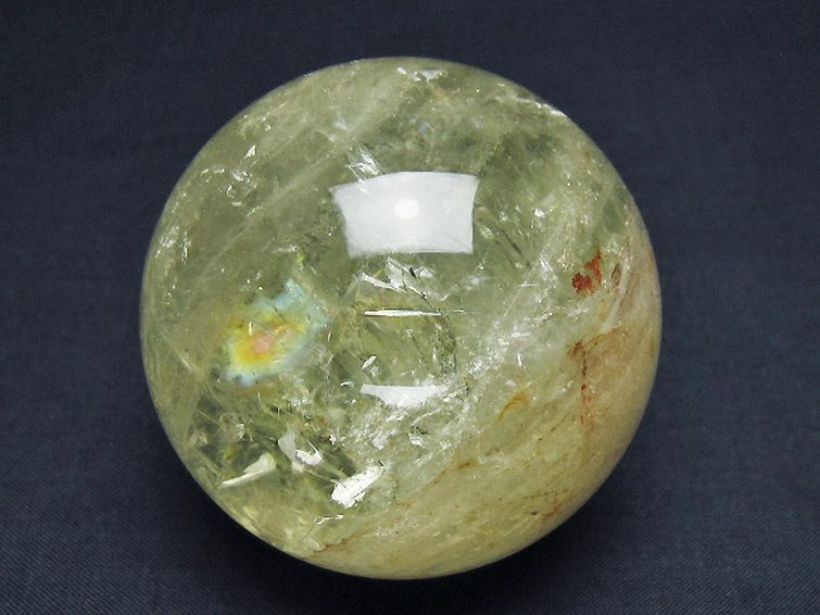 シトリン水晶 丸玉 66mm [T529-6188] 1枚目