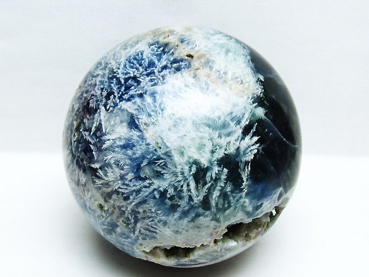 4.8Kg エンジェルフェザー フローライト 丸玉 145mm [t540-2542] 1枚目