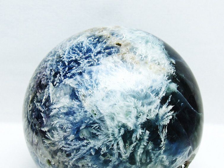 4.8Kg エンジェルフェザー フローライト 丸玉 145mm [t540-2542] 2枚目