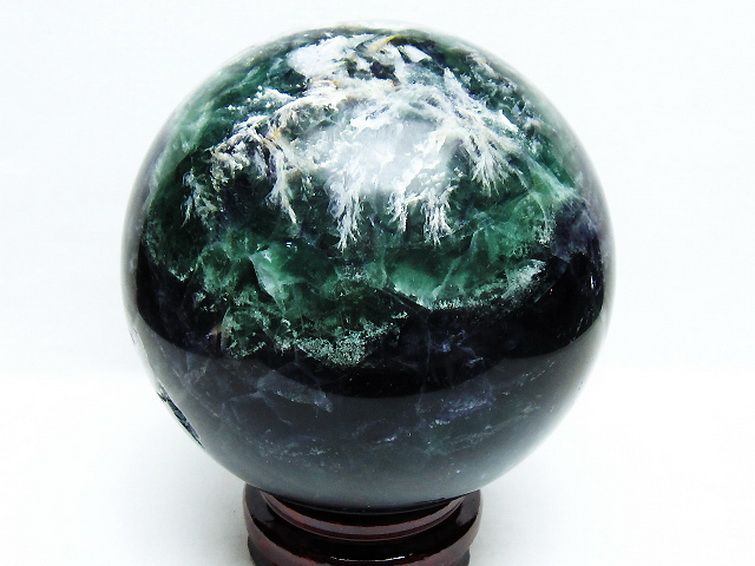 4.8Kg エンジェルフェザー フローライト 丸玉 145mm [t540-2542] 3枚目