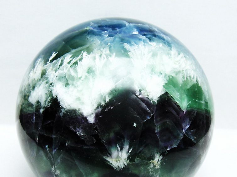 7Kg エンジェルフェザー フローライト 丸玉 165mm [t540-2543] 2枚目