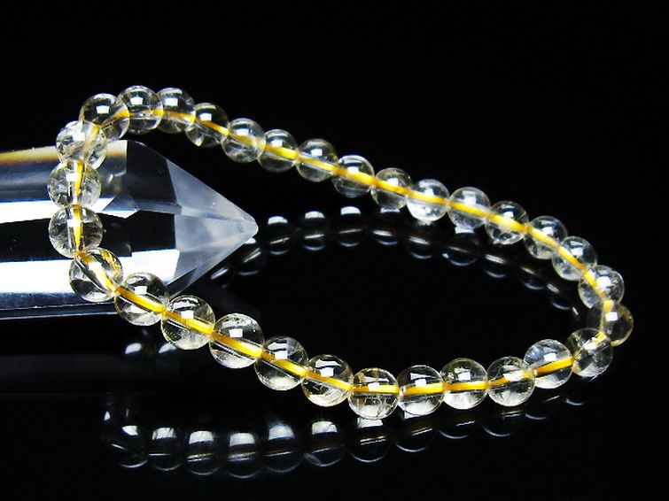 シトリン ブレスレット 6mm [t55-10624] 1枚目