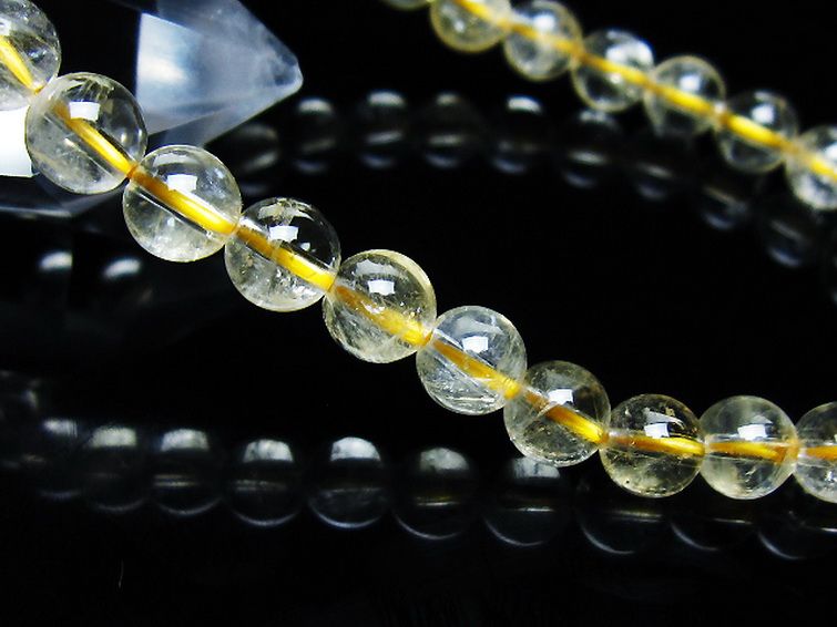 シトリン ブレスレット 6mm [t55-10629] 3枚目