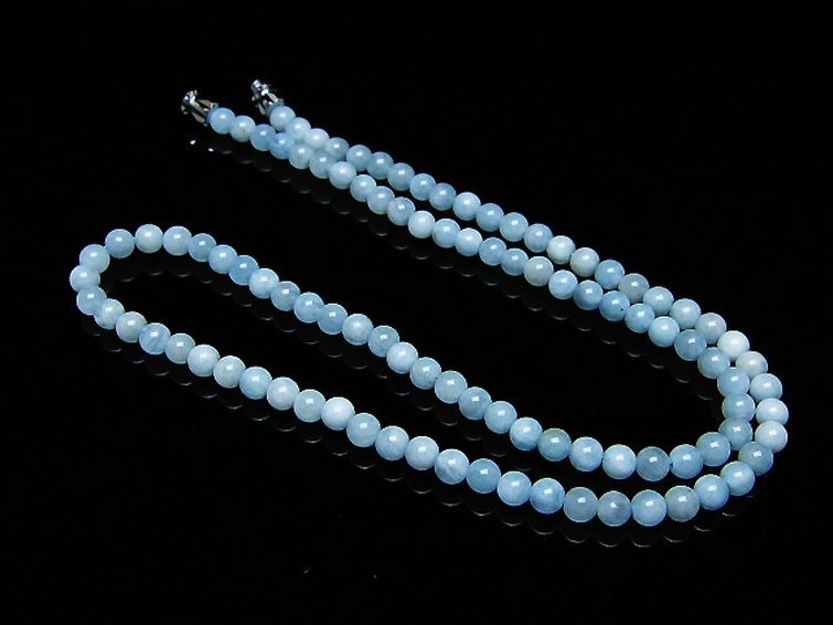 アクアマリン ネックレス 4mm [t556-3434] 2枚目