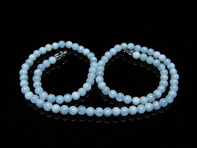 アクアマリン ネックレス 4mm [T556-3435] 1枚目