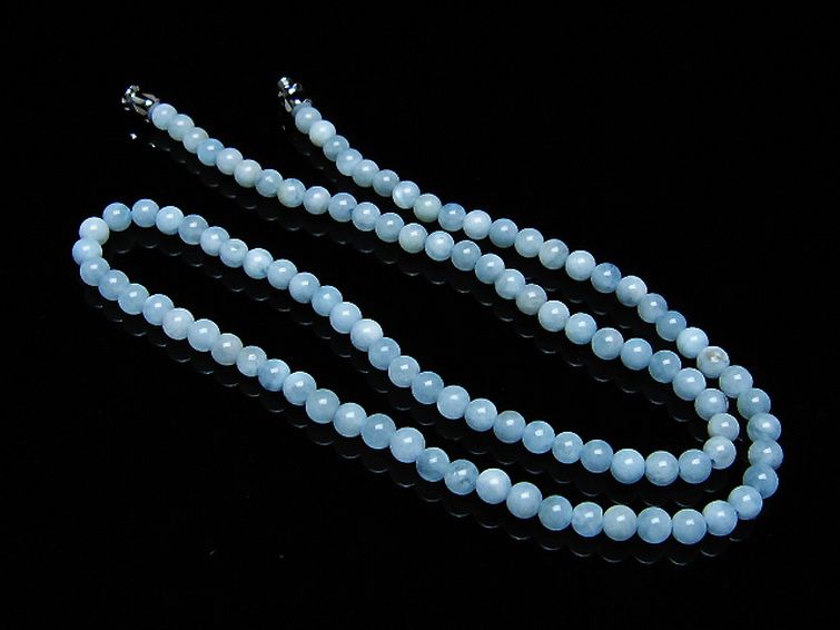 アクアマリン ネックレス 4mm [T556-3444] 1枚目