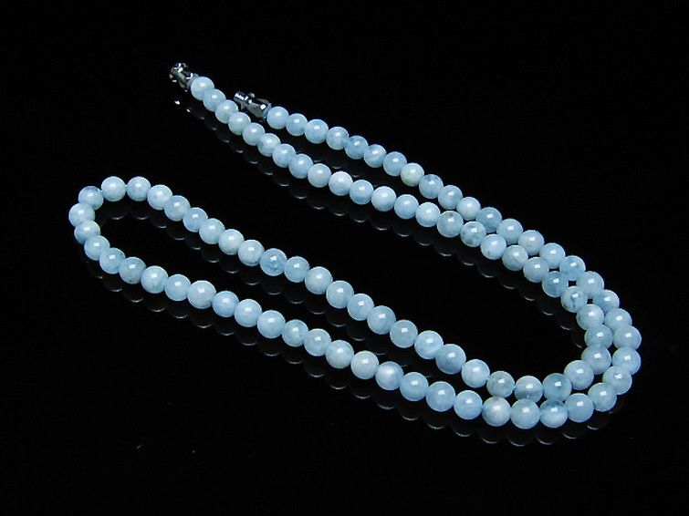 アクアマリン ネックレス 4mm [t556-3446] 1枚目