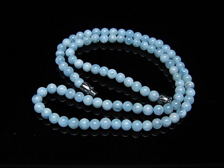 アクアマリン ネックレス 4mm [t556-3446] 2枚目