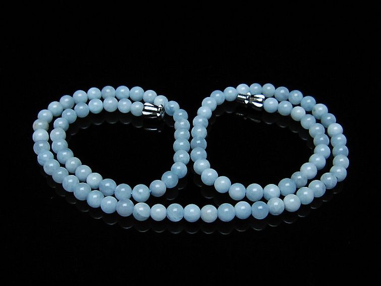 アクアマリン ネックレス 4mm [t556-3450] 1枚目