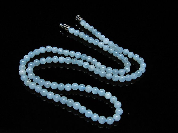 アクアマリン ネックレス 4mm [T556-3457] 2枚目
