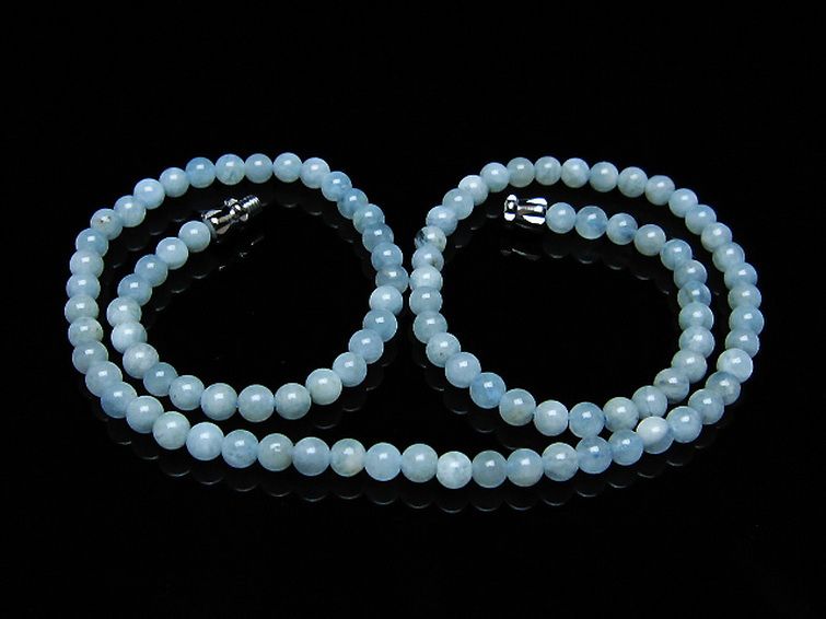 アクアマリン ネックレス 4mm [t556-3469] 1枚目