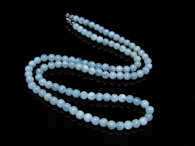 アクアマリン ネックレス 4mm [t556-3469] 2枚目
