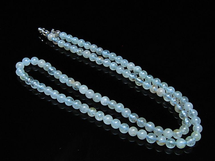 アクアマリン ネックレス 4mm [t556-3494] 1枚目