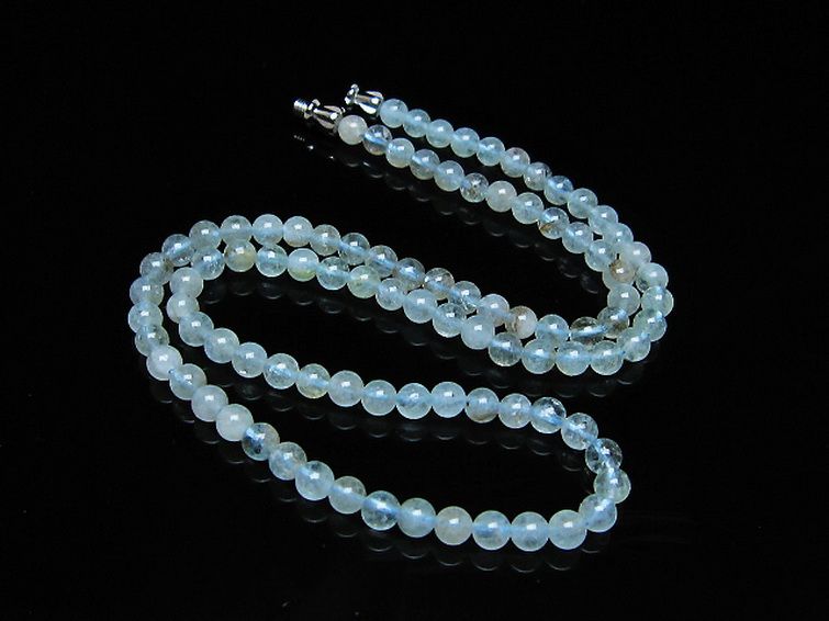 アクアマリン ネックレス 4mm [t556-3494] 2枚目