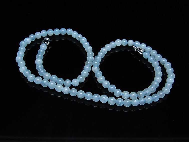 アクアマリン ネックレス 4mm [t556-3497] 1枚目