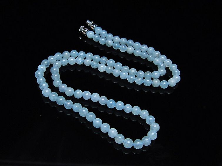 アクアマリン ネックレス 4mm [t556-3497] 2枚目