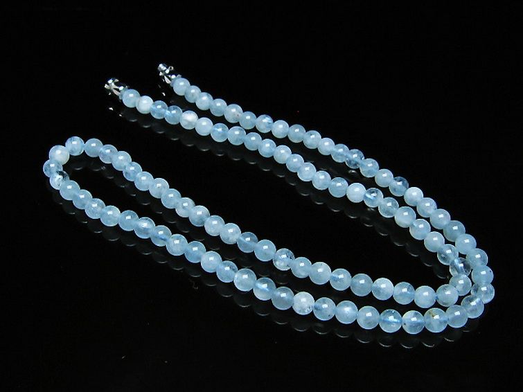 アクアマリン ネックレス 4mm [t556-3498] 2枚目
