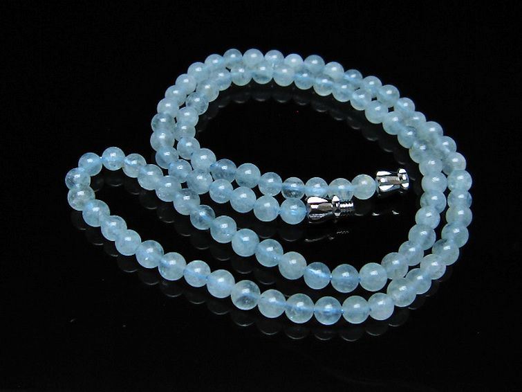 アクアマリン ネックレス 4mm [t556-3510] 1枚目