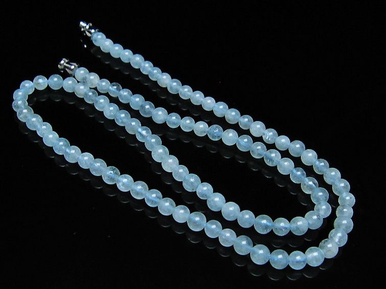 アクアマリン ネックレス 4mm [t556-3510] 3枚目