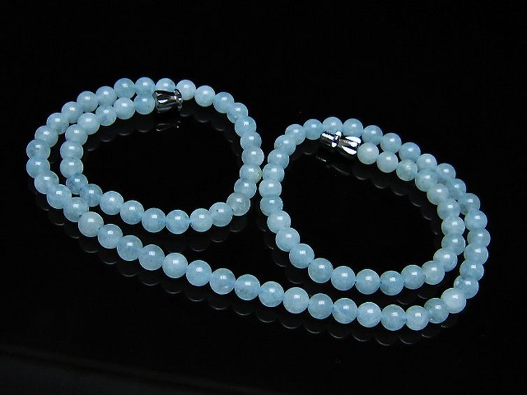 アクアマリン ネックレス 4mm [T556-3521] 1枚目