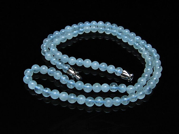 アクアマリン ネックレス 4mm [t556-3524] 1枚目