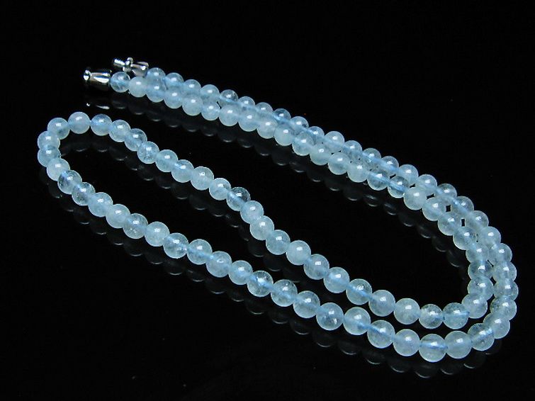 アクアマリン ネックレス 4mm [t556-3524] 2枚目