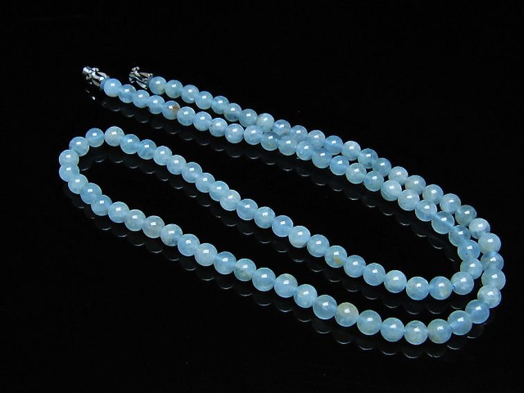 アクアマリン ネックレス 4mm [T556-3535] 1枚目