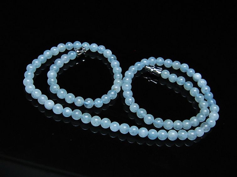 アクアマリン ネックレス 4mm [T556-3537] 1枚目