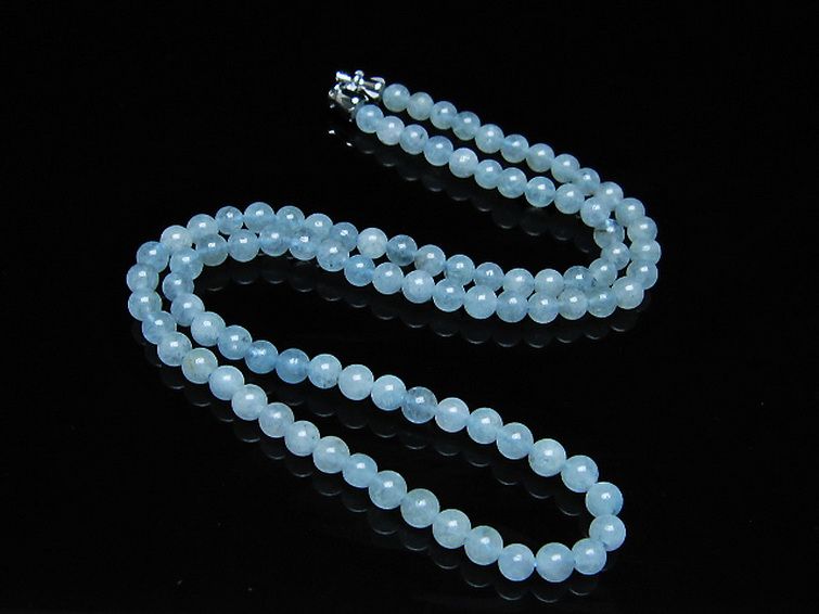 アクアマリン ネックレス 4mm [T556-3537] 2枚目