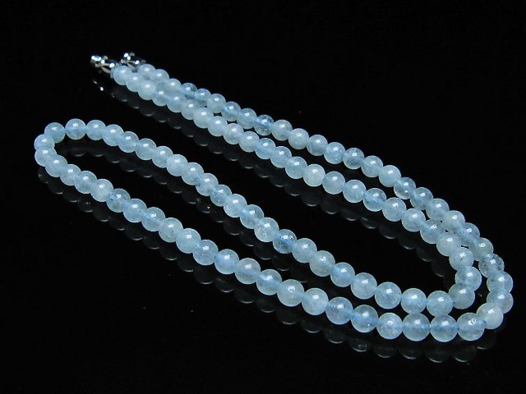 アクアマリン ネックレス 4mm [T556-3551] 1枚目