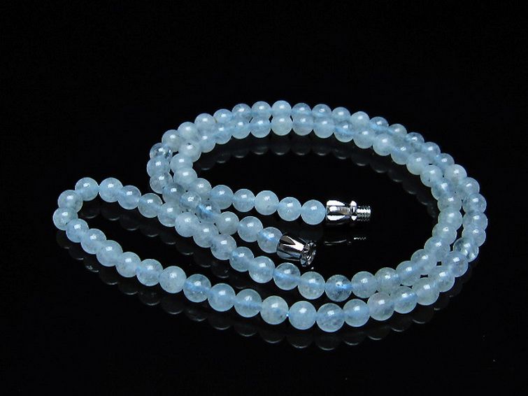 アクアマリン ネックレス 4mm [T556-3551] 2枚目