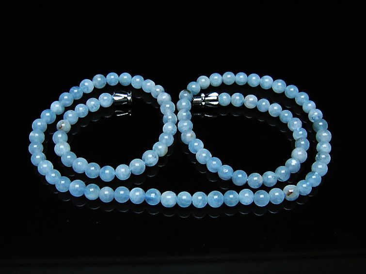 アクアマリン ネックレス 4mm [T556-3560] 1枚目