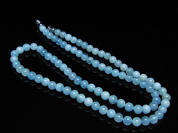 アクアマリン ネックレス 5mm [t556-3565] 2枚目
