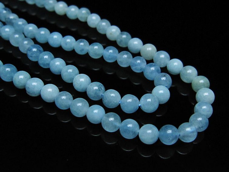 アクアマリン ネックレス 5mm [t556-3565] 3枚目