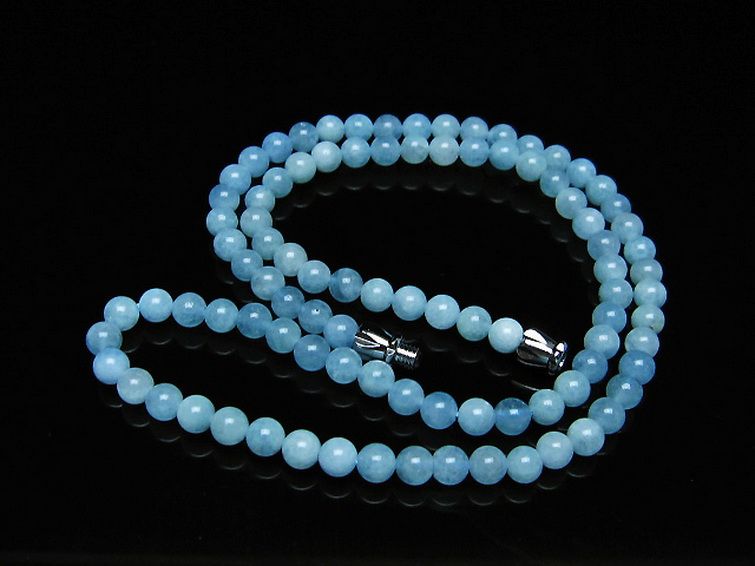 アクアマリン ネックレス 4mm [T556-3566] 1枚目
