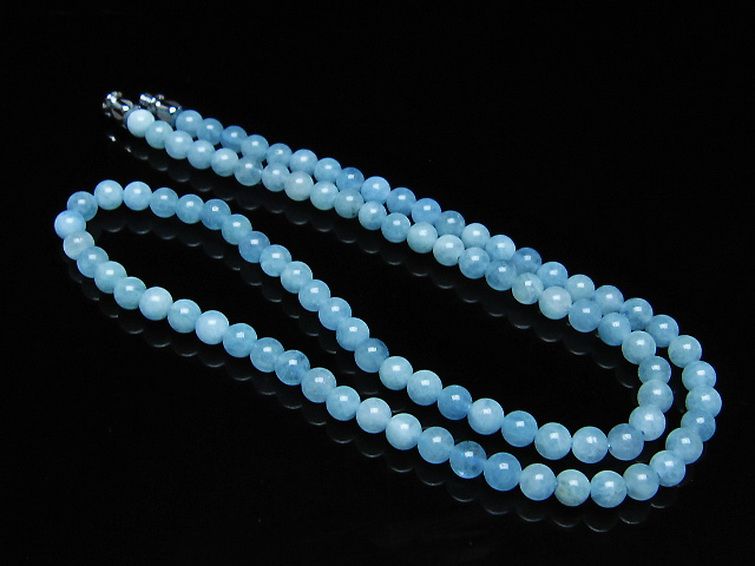 アクアマリン ネックレス 4mm [T556-3566] 2枚目