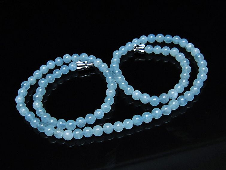 アクアマリン ネックレス 4mm [T556-3587] 1枚目