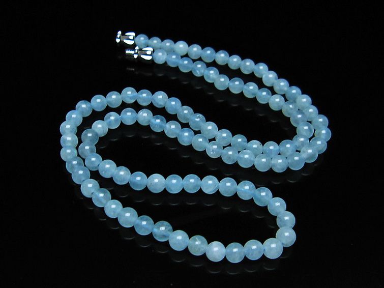 アクアマリン ネックレス 4mm [T556-3587] 2枚目