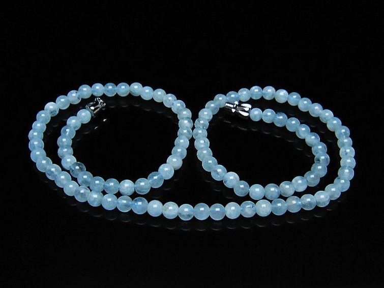 アクアマリン ネックレス 4mm [T556-3600] 1枚目