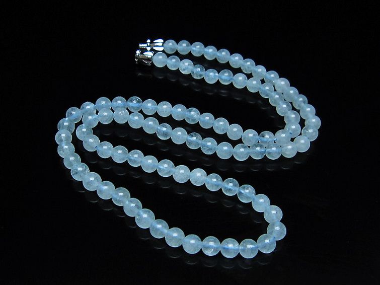 アクアマリン ネックレス 5mm [t556-3601] 2枚目