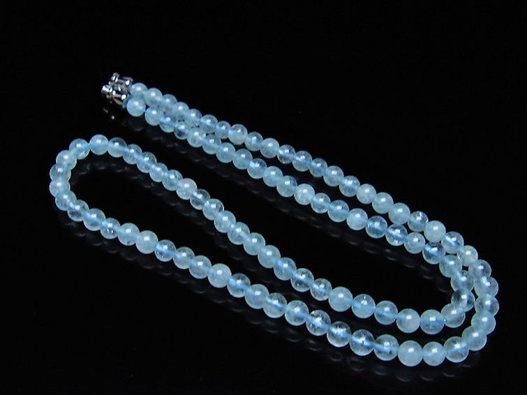 アクアマリン ネックレス 4mm [t556-3604] 1枚目