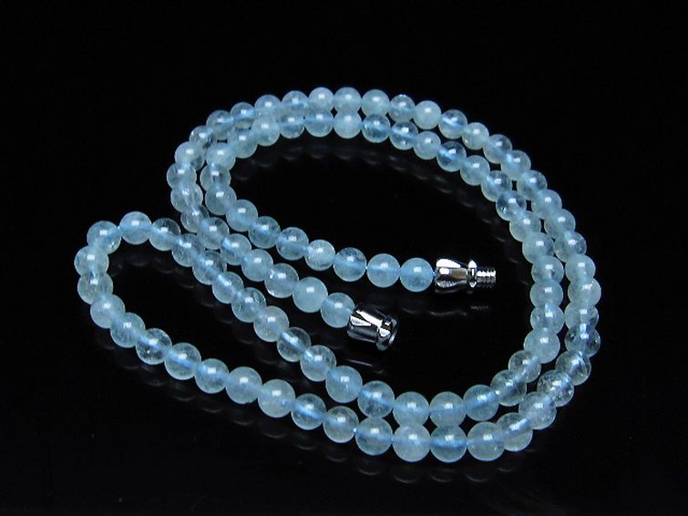 アクアマリン ネックレス 4mm [t556-3604] 2枚目